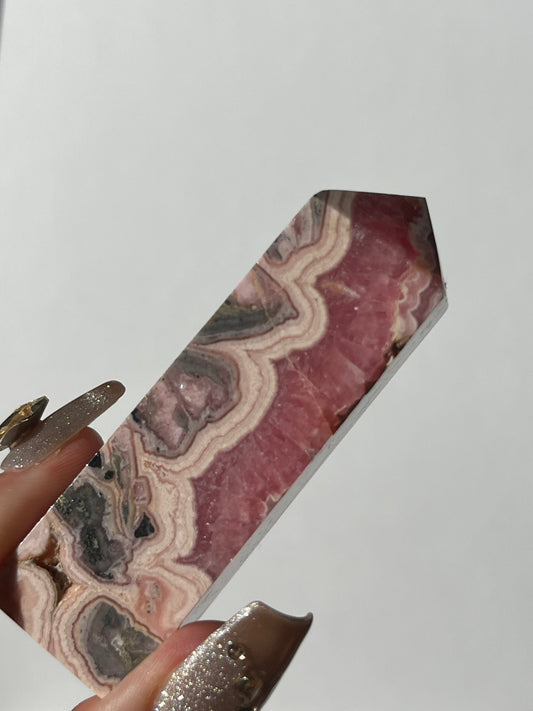 Gemmy Banded Rhodochrosite Tower D