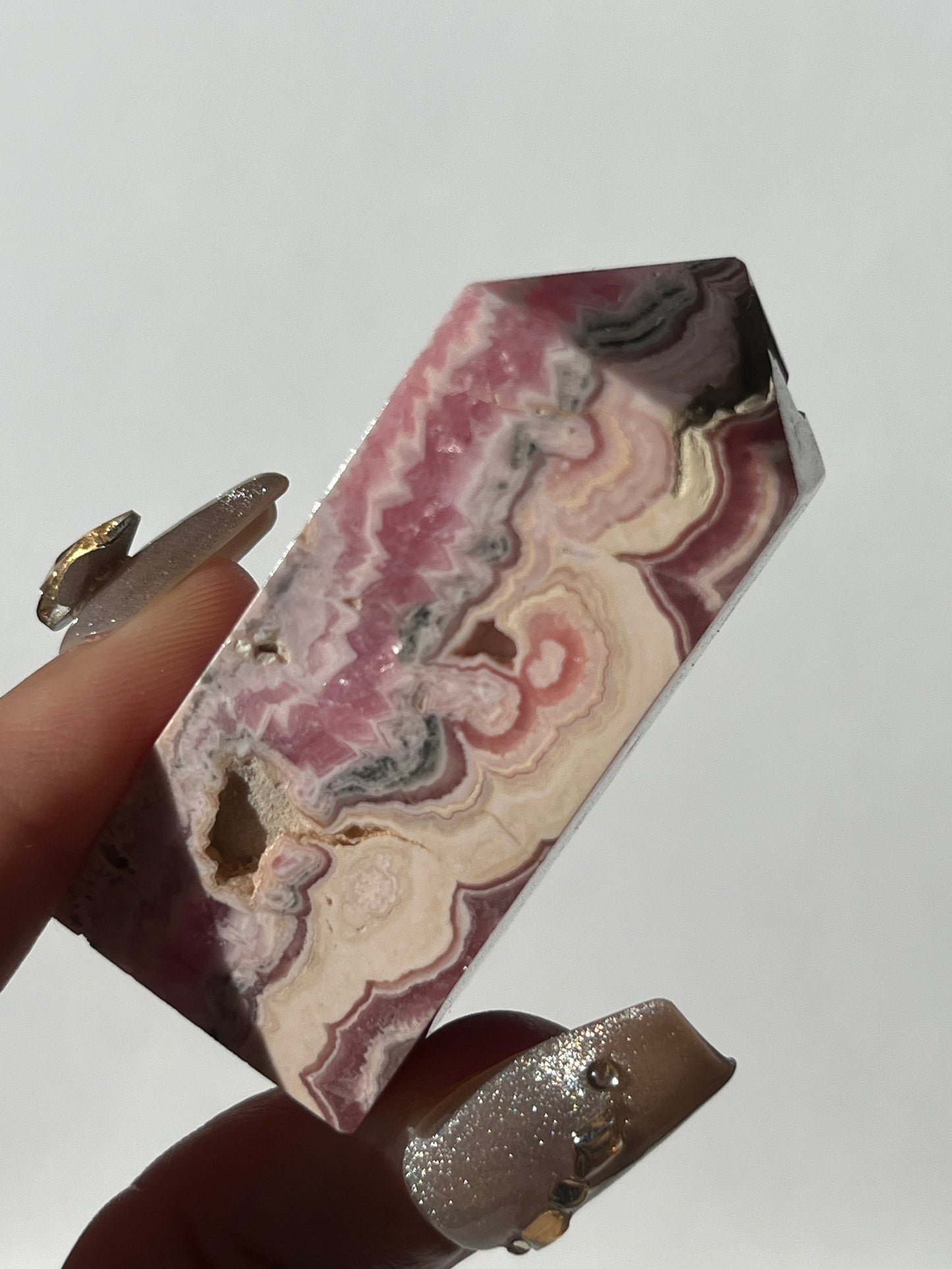Gemmy Banded Rhodochrosite Tower E