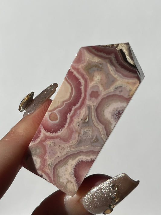 Gemmy Banded Rhodochrosite Tower E