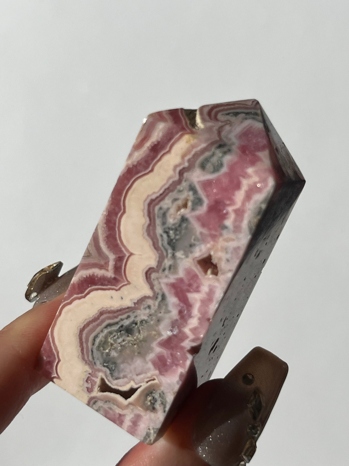 Gemmy Banded Rhodochrosite Tower E