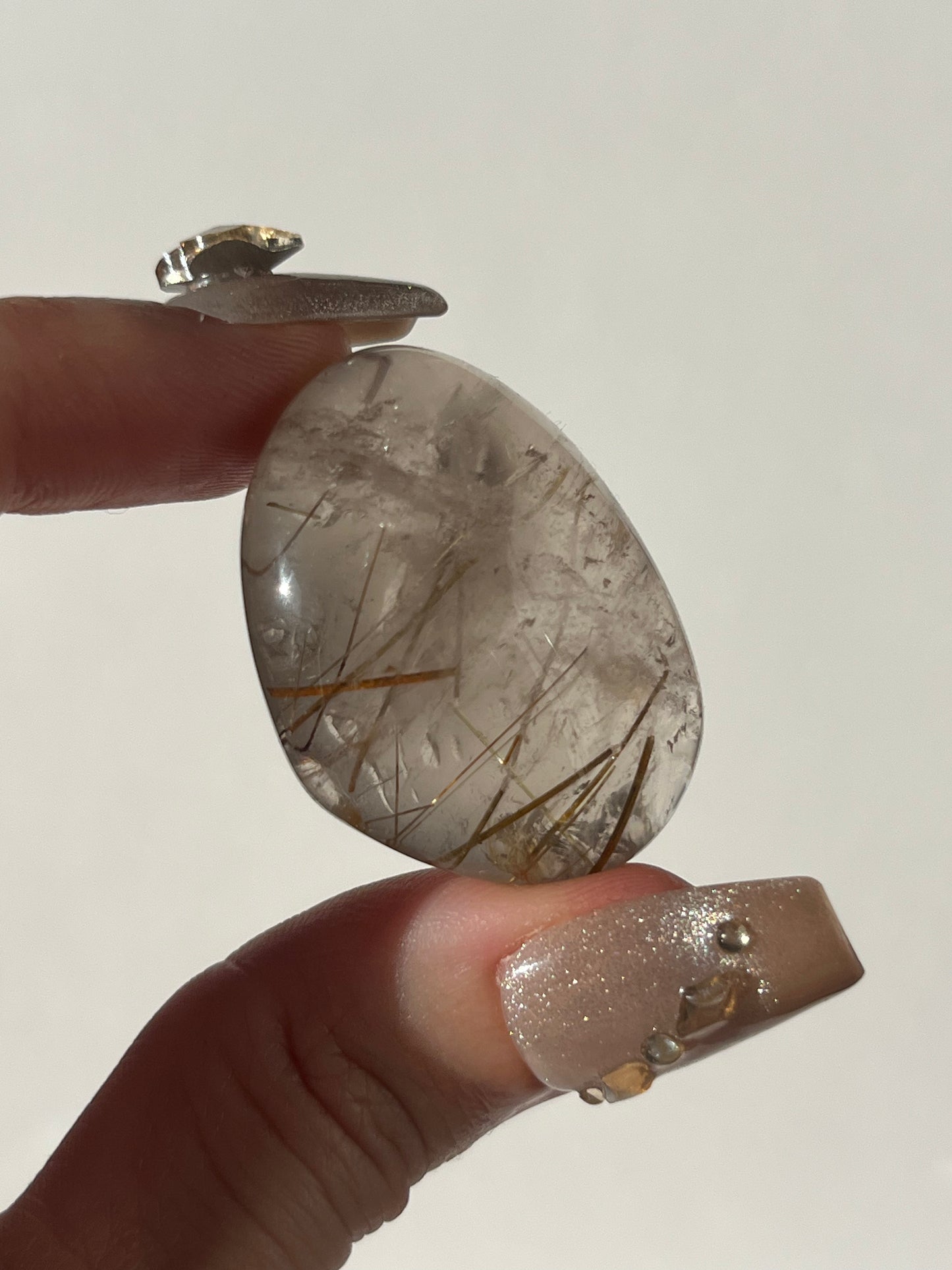 Rutilated Quartz Lens Carving B
