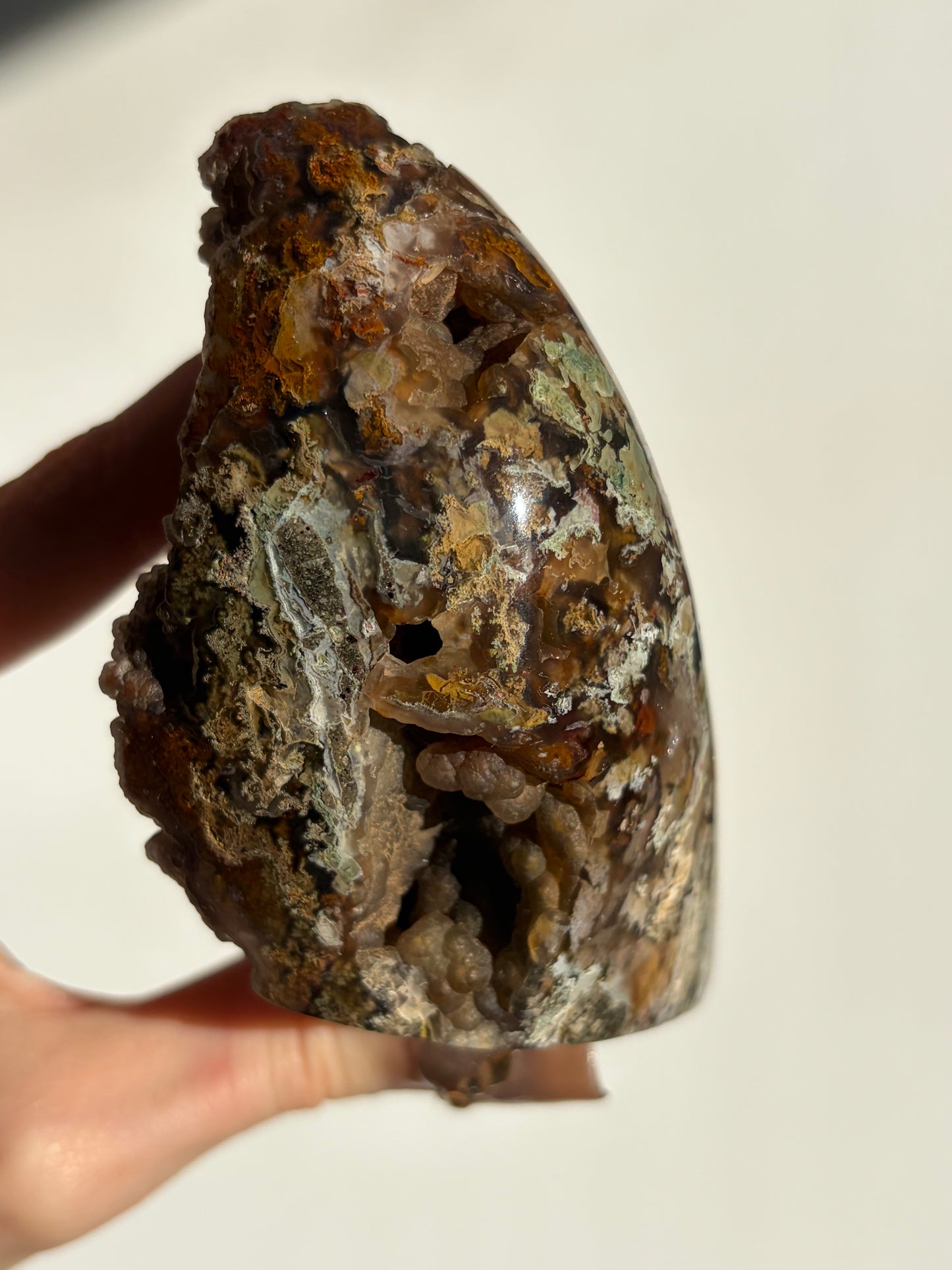 “The Botanical Cosmos” Tembaga Moss in Chalcedony Botryoidal Freeform B