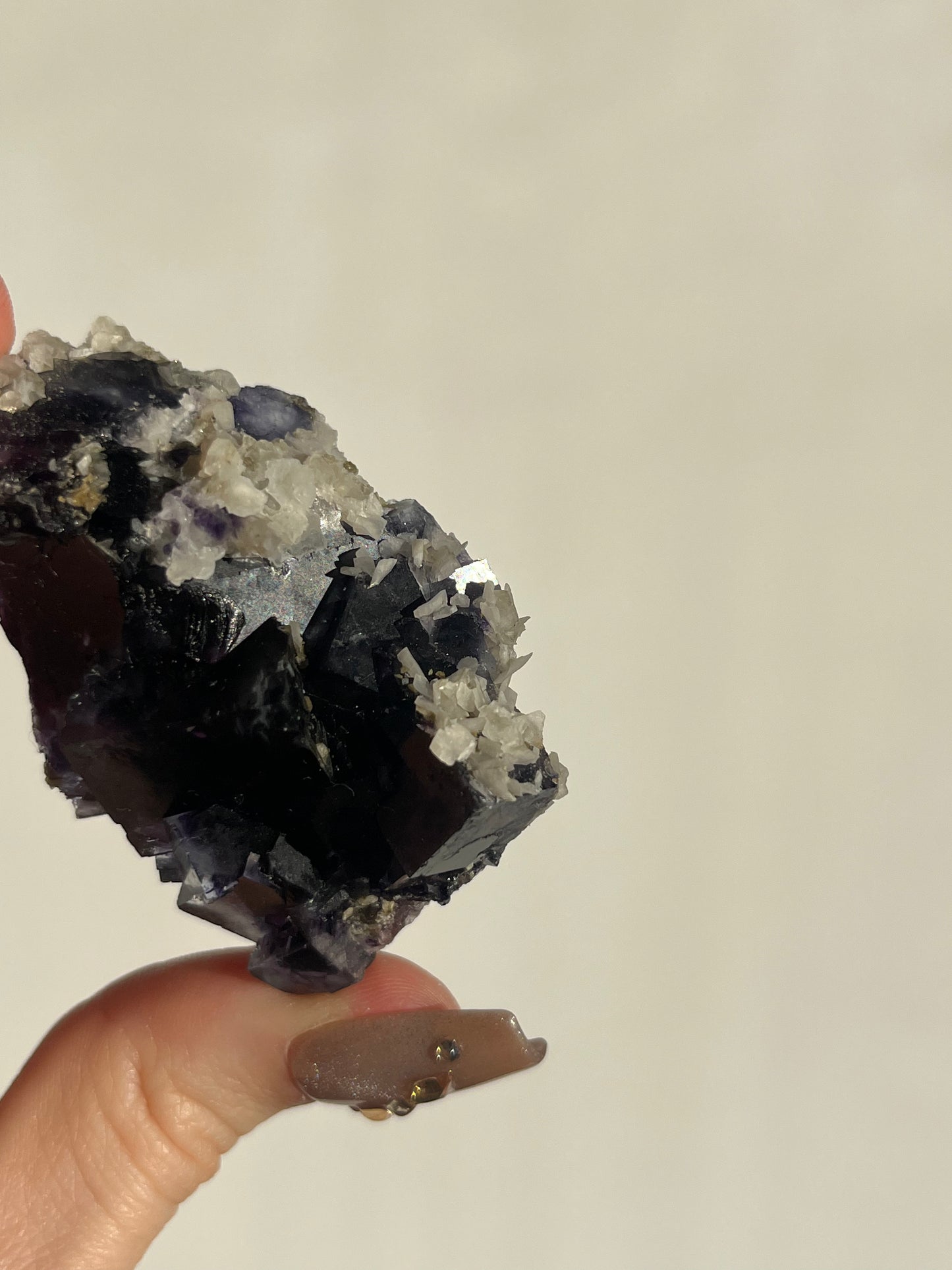 Violet Yindu Fluorite with Muscovite and Calcite Specimen C