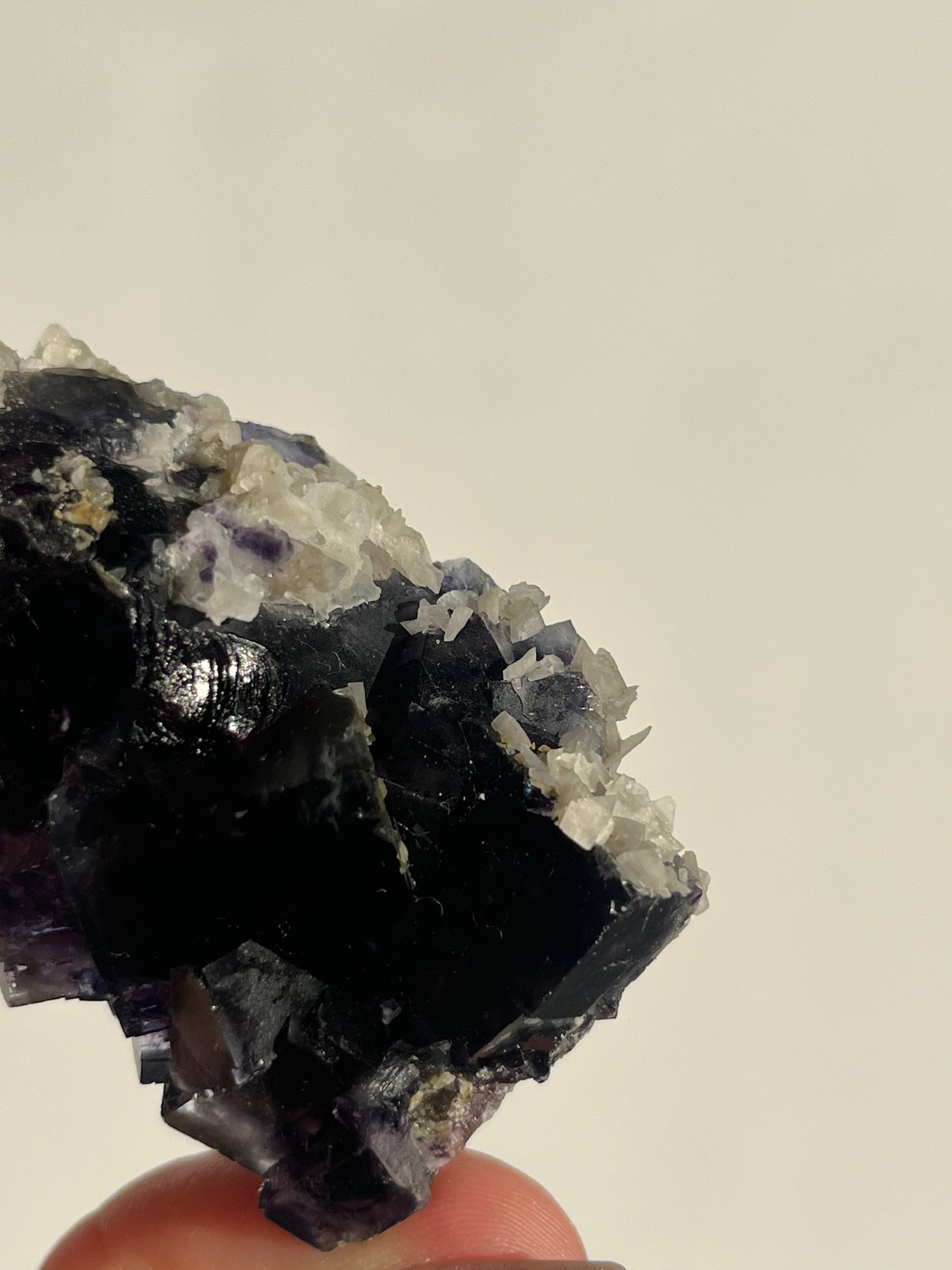 Violet Yindu Fluorite with Muscovite and Calcite Specimen C