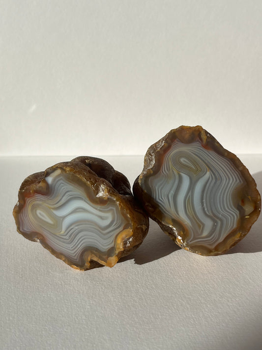 "Silhouette" West Indonesian River Agate with Parallax Effect Pair (Collector's Choice)