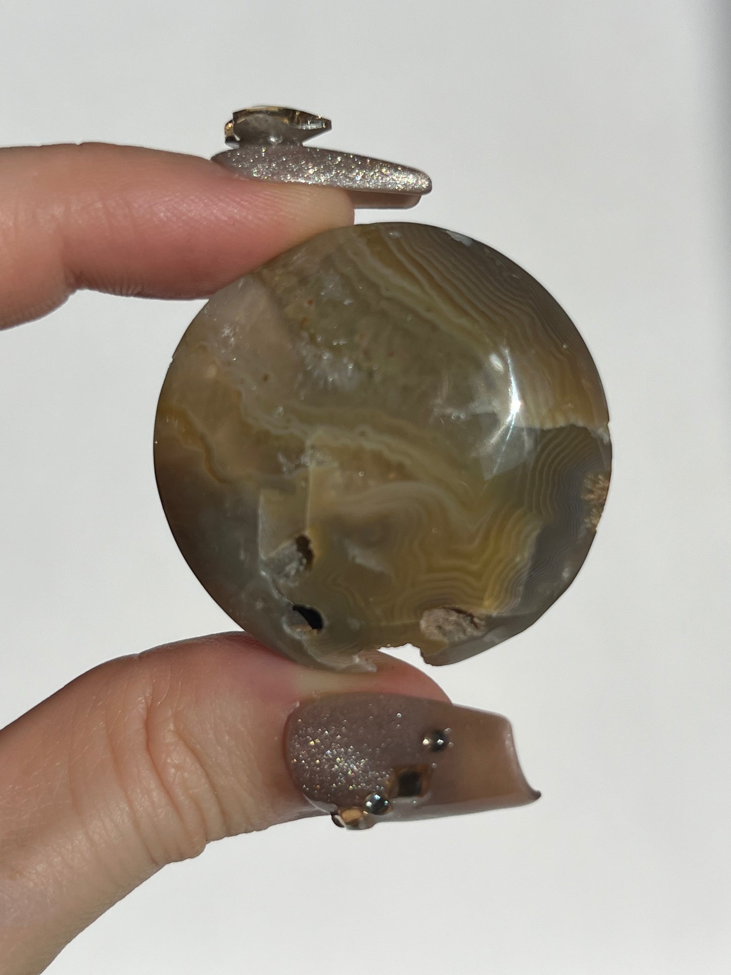 West Indonesian Banded Agate Medallion with Parallax Effect C