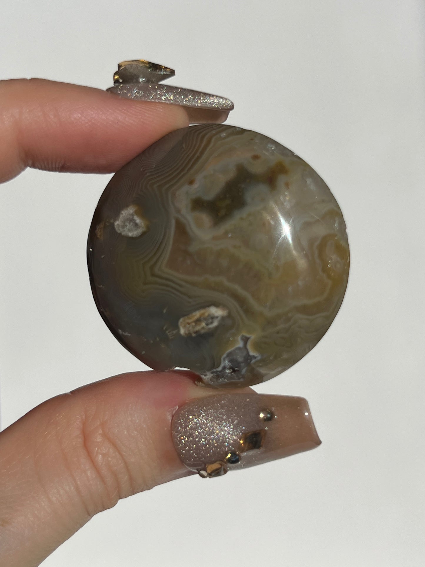 West Indonesian Banded Agate Medallion with Parallax Effect C