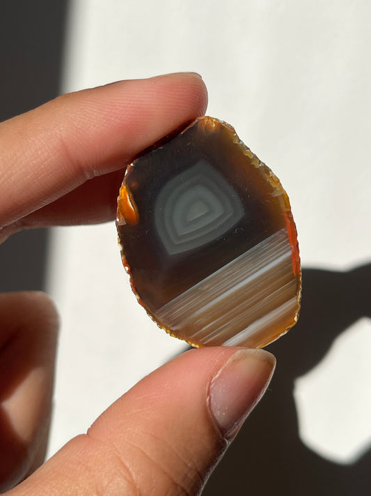 'The Hollow Veil' West Indonesian River Agate Pair