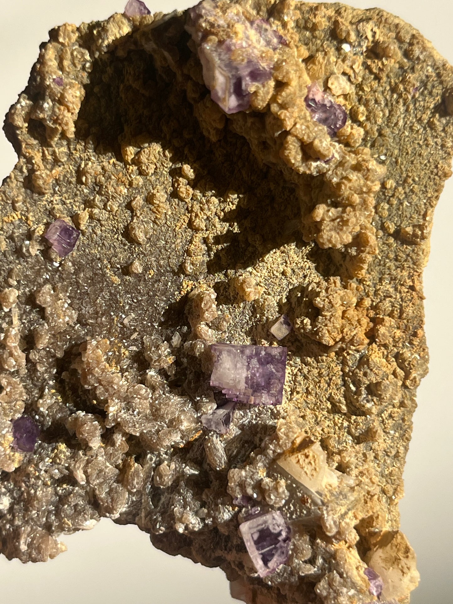 Yaogangxian Purple Fluorite Specimen with Intra Calcite Zoning A