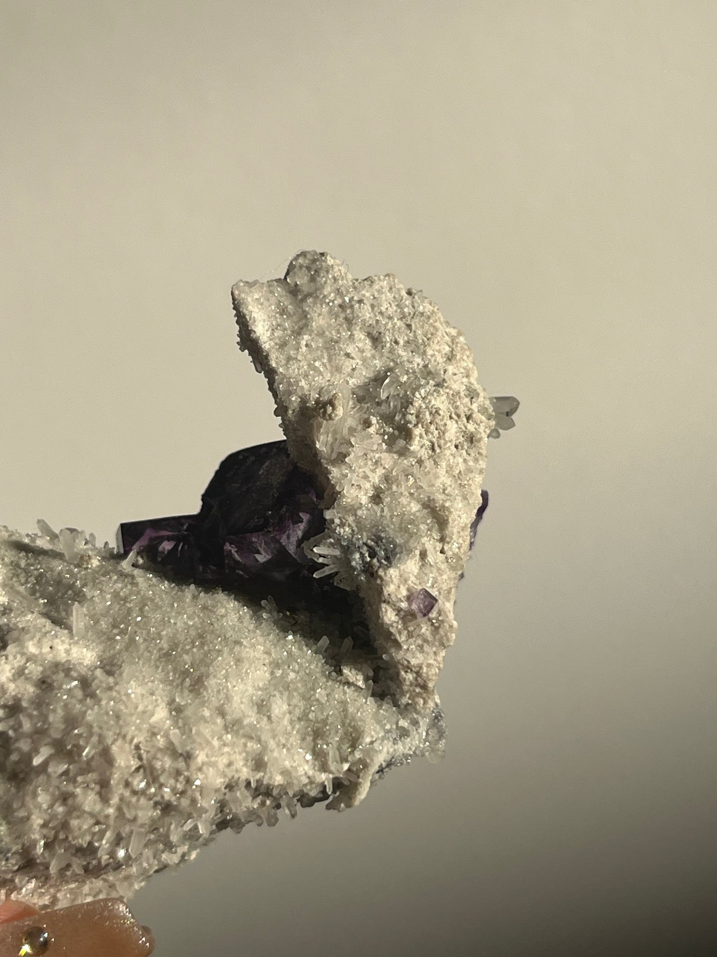 Yaogangxian Purple Fluorite with Quartz Specimen B