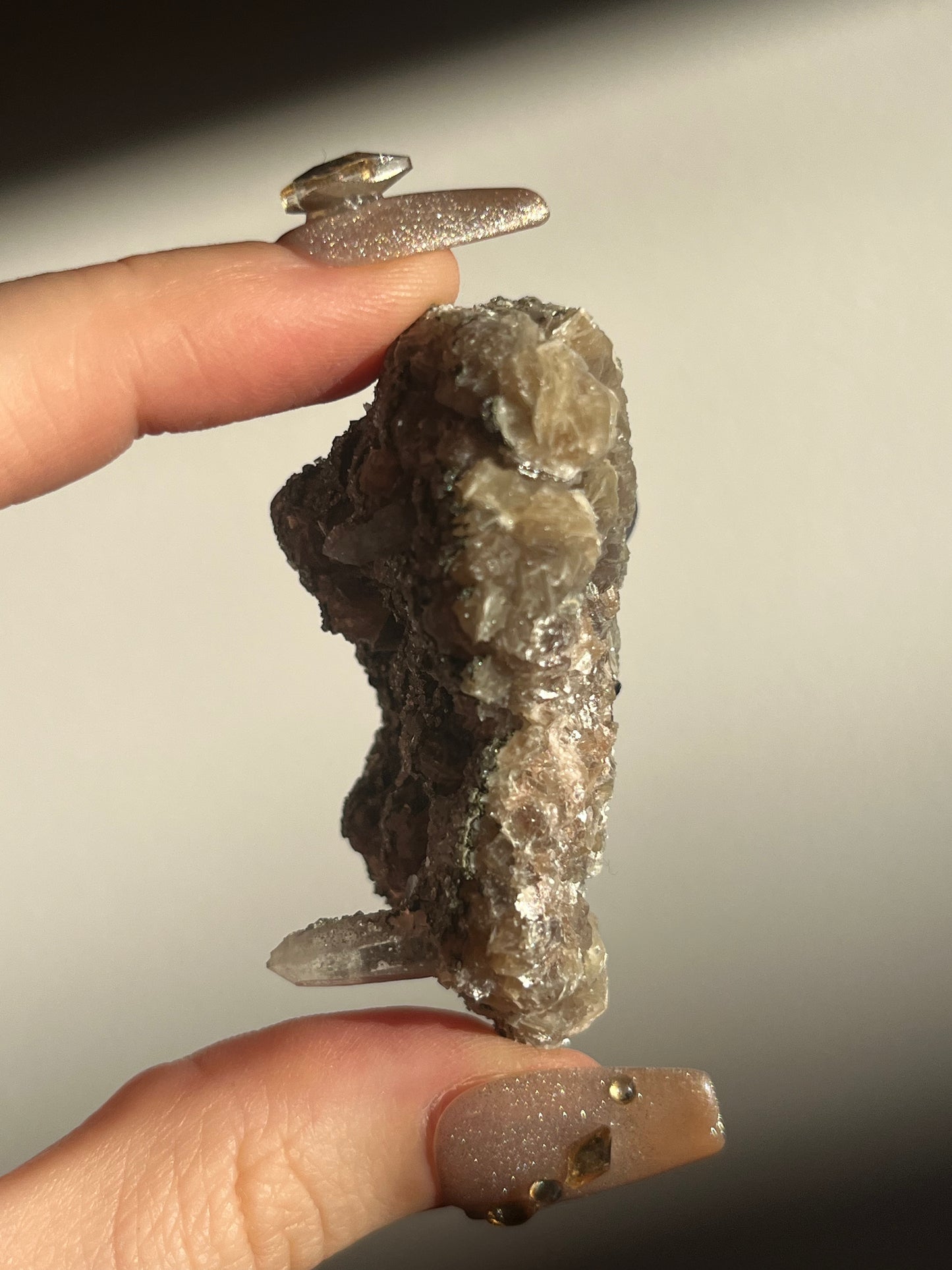 Yaogangxian Purple Phantom Fluorite Specimen with Muscovite and Chlorite Coated Quartz C