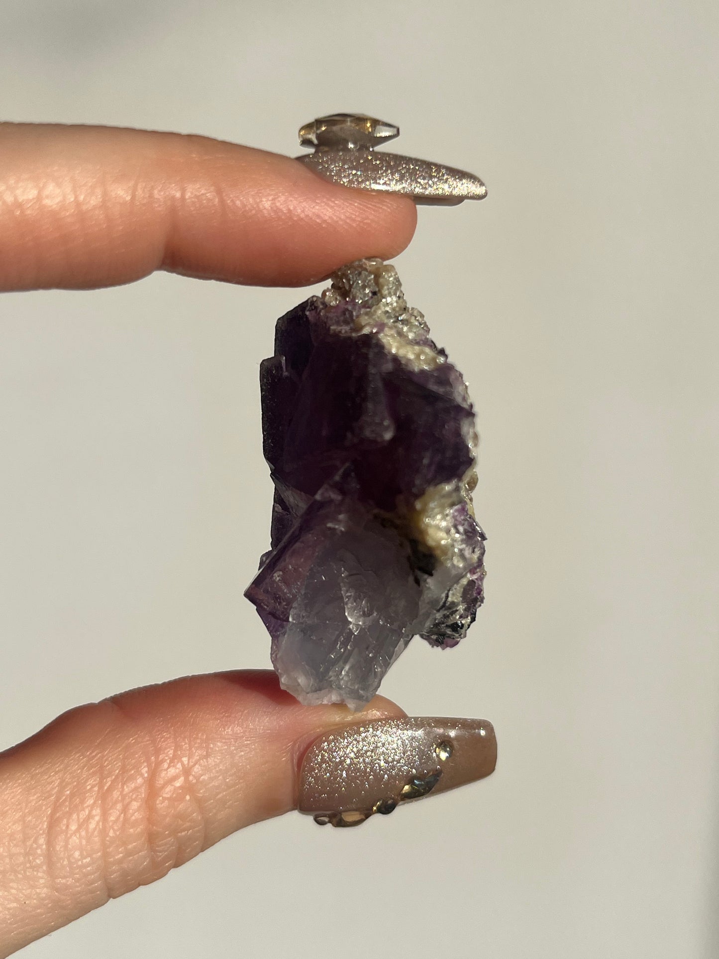 Yaogangxian Purple Fluorite with Muscovite and Wulframite Specimen E