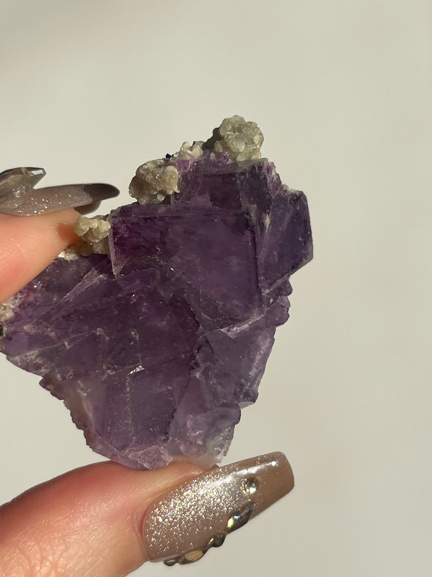 Yaogangxian Purple Fluorite with Muscovite and Wulframite Specimen E