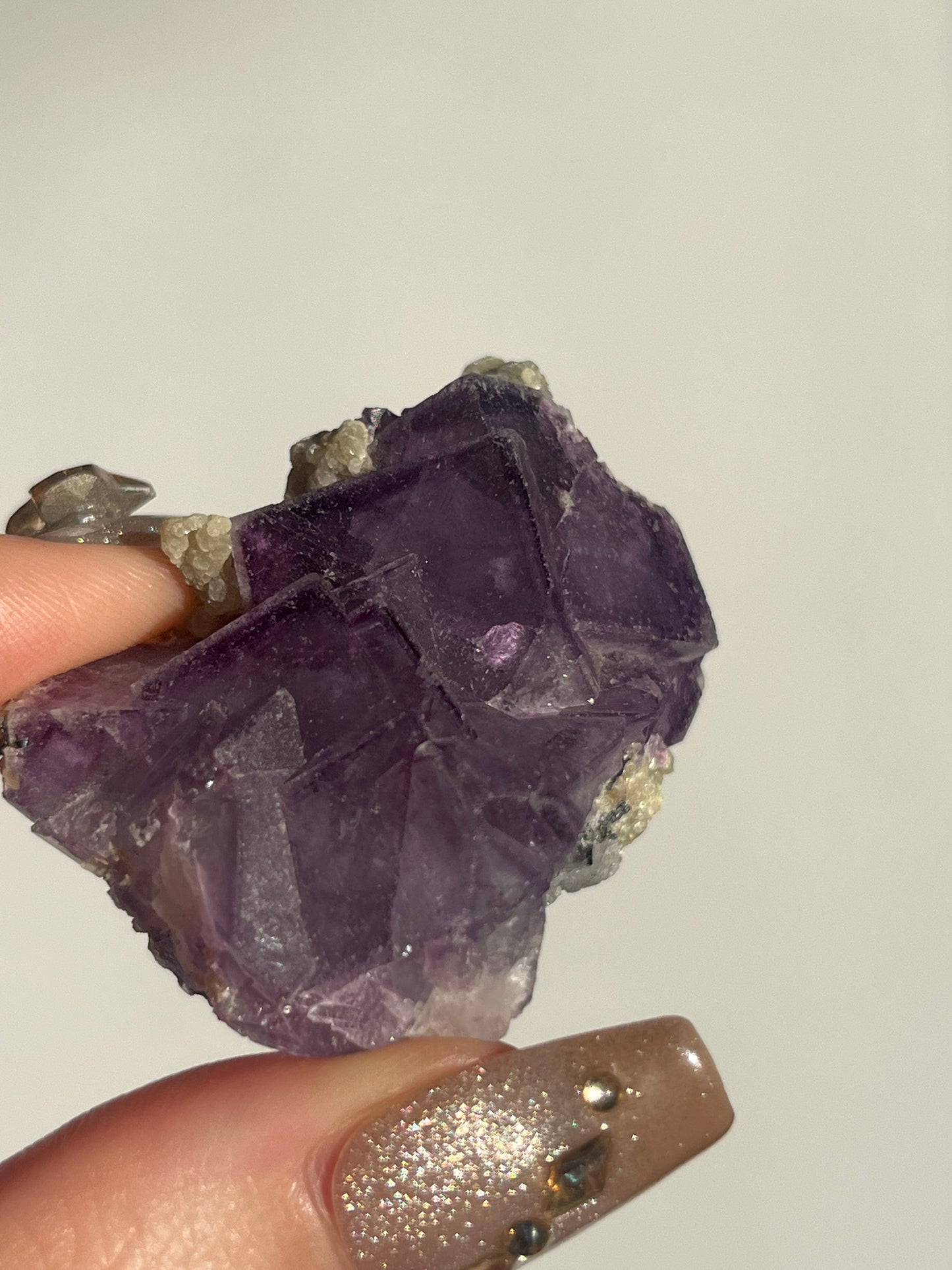Yaogangxian Purple Fluorite with Muscovite and Wulframite Specimen E