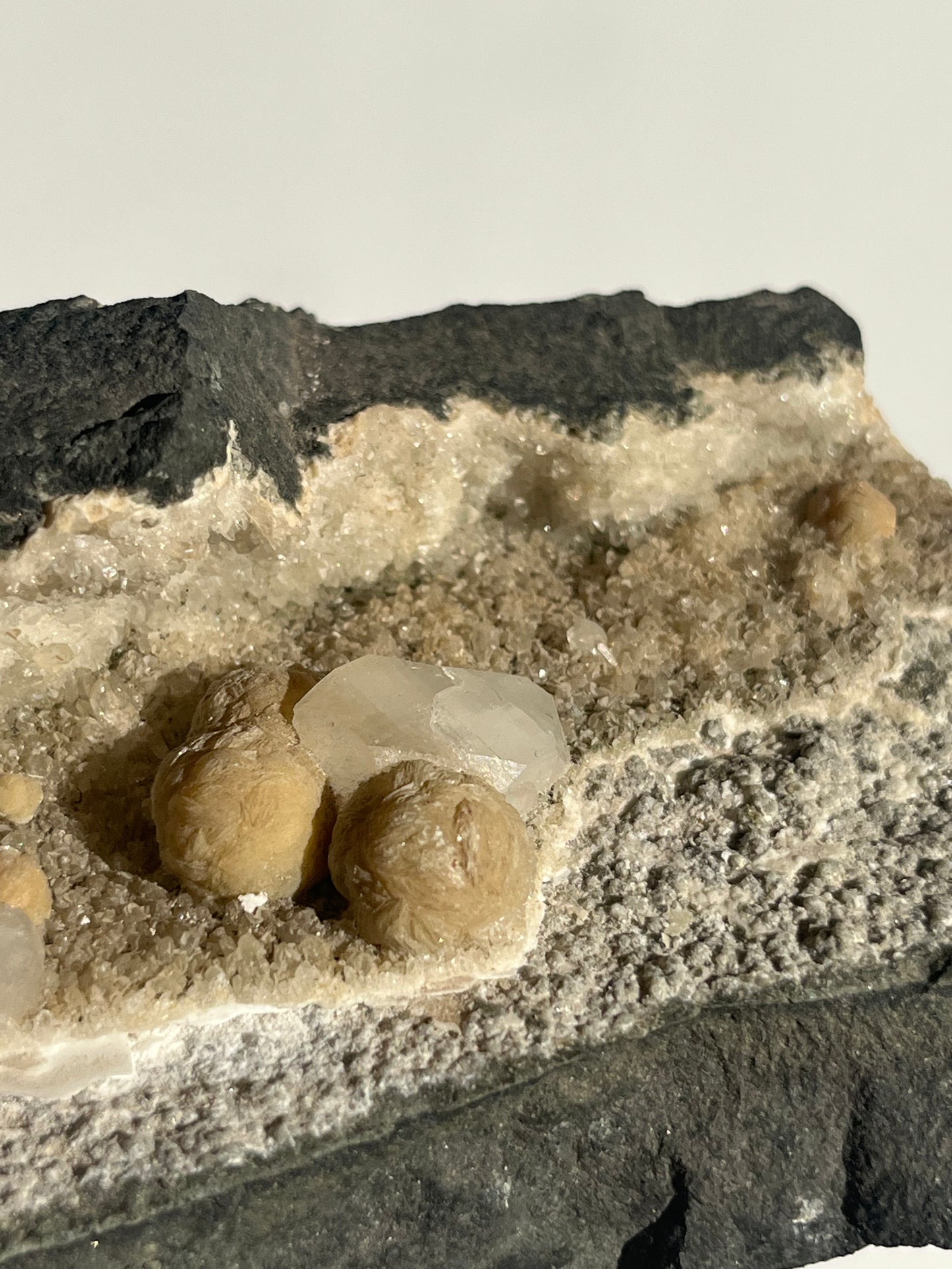 Yellow Gyrolite with Prehnite and Apophyllite Specimen A