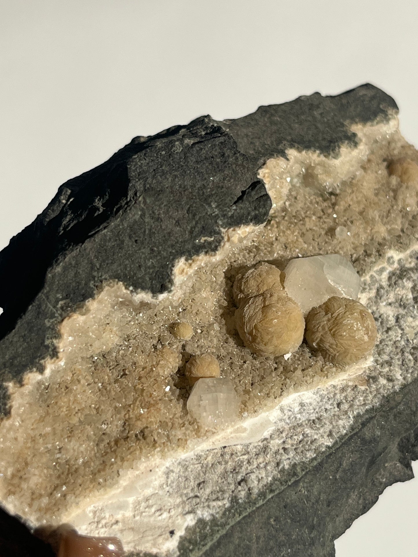 Yellow Gyrolite with Prehnite and Apophyllite Specimen A