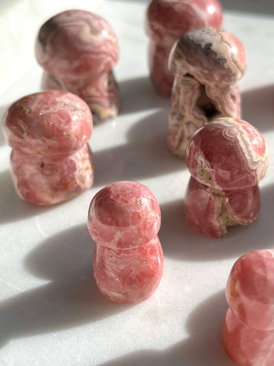 Rhodochrosite Mushroom Carving