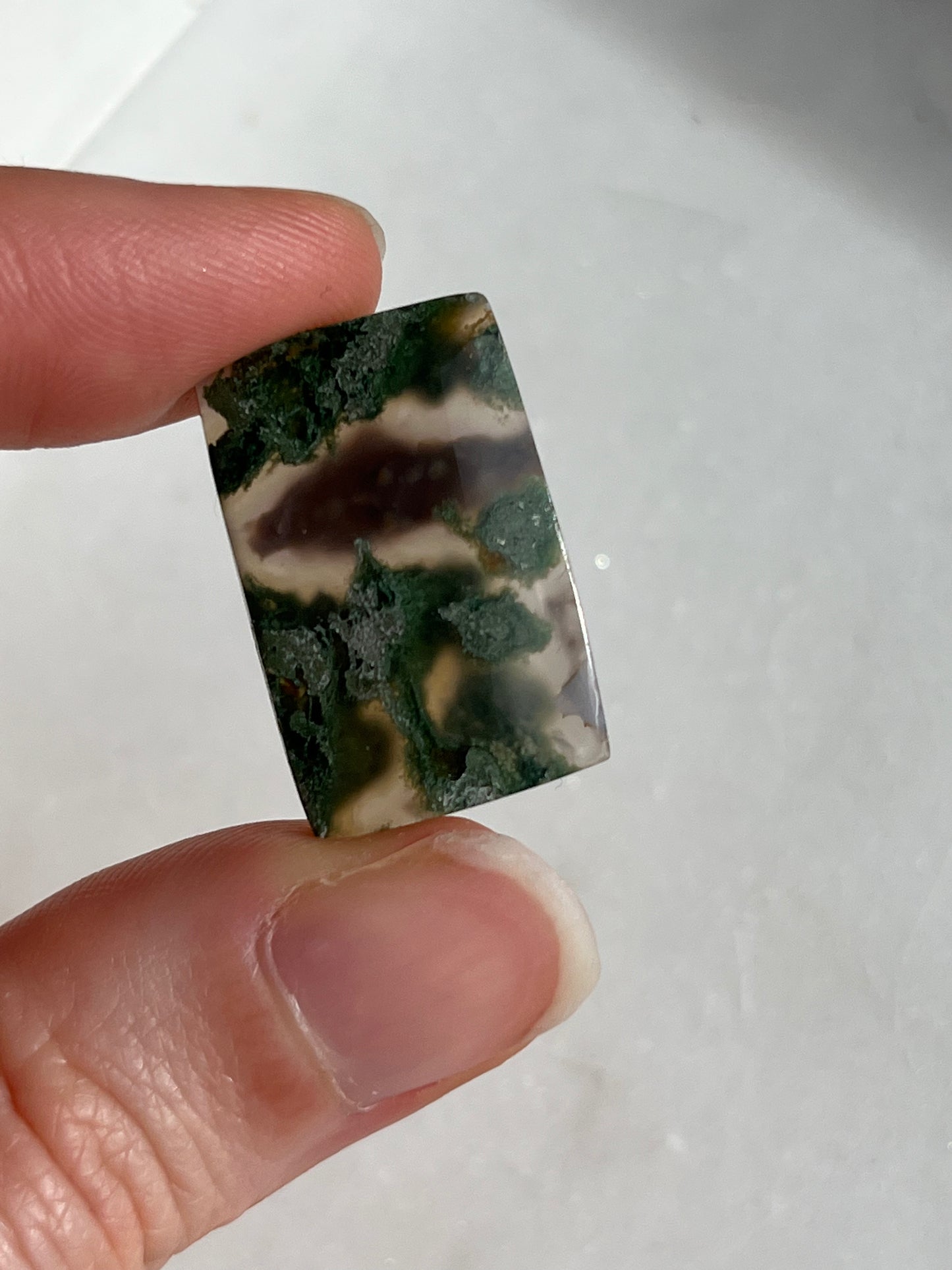 Danau Agate with Green Moss Rectangle Cabochon (You Choose)