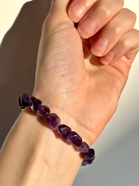 Amethyst Tumble Bead Bracelet