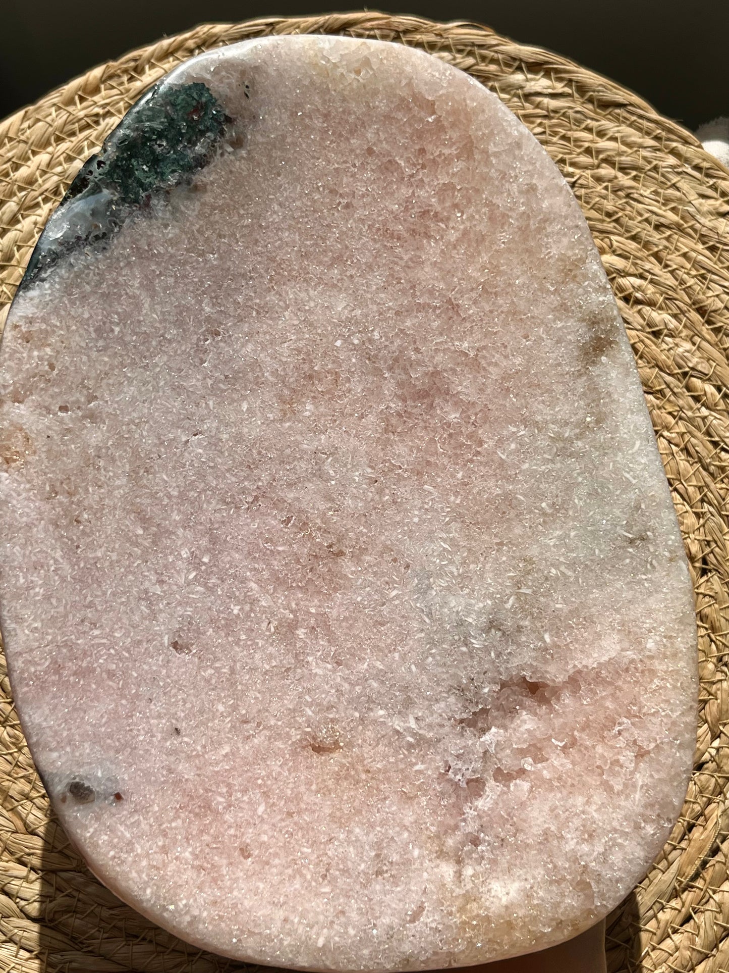 2.27kg Pink Amethyst Bowl w/Green Jasper Inclusions
