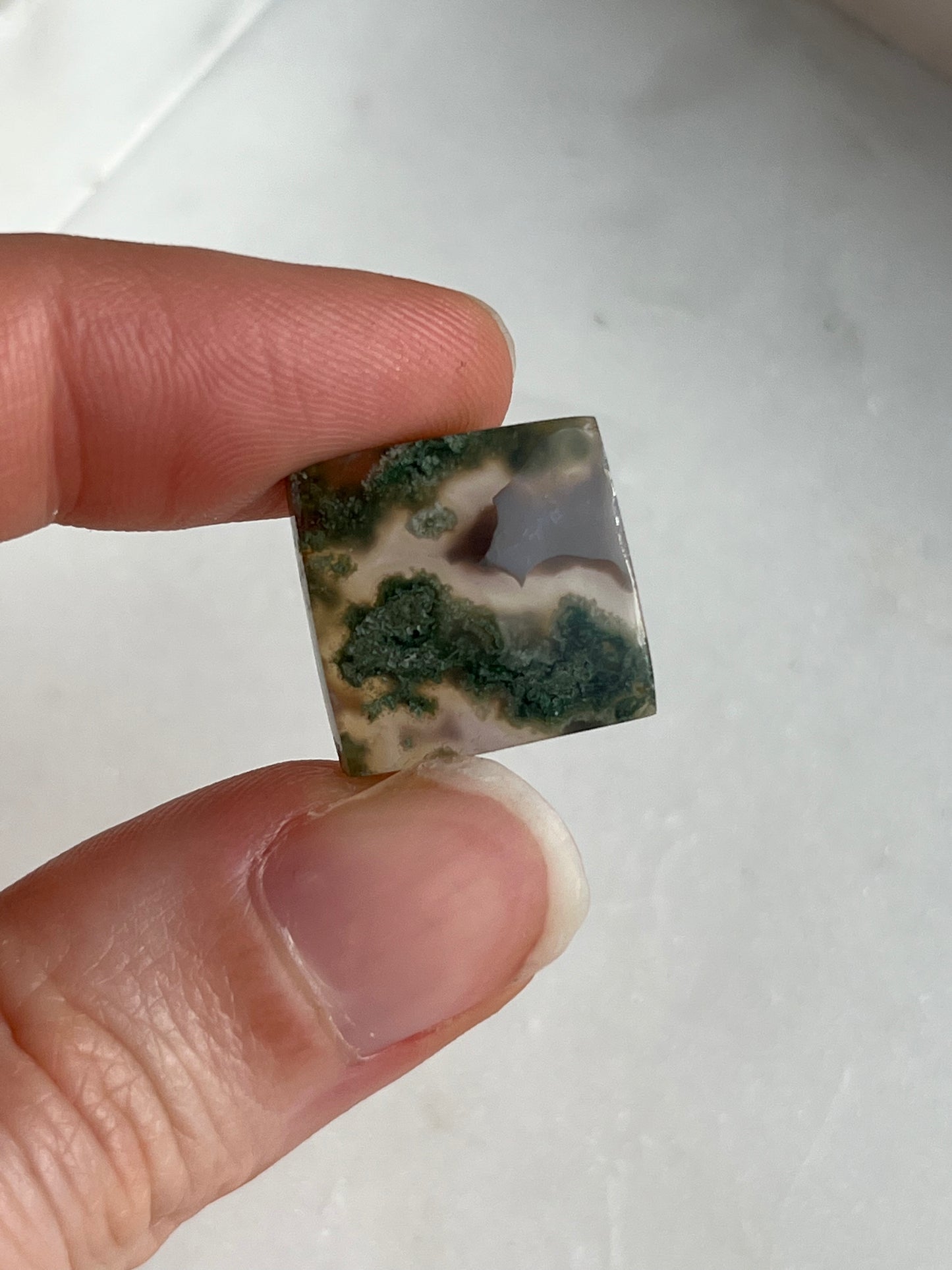 Danau Agate with Green Moss Rectangle Cabochon (You Choose)