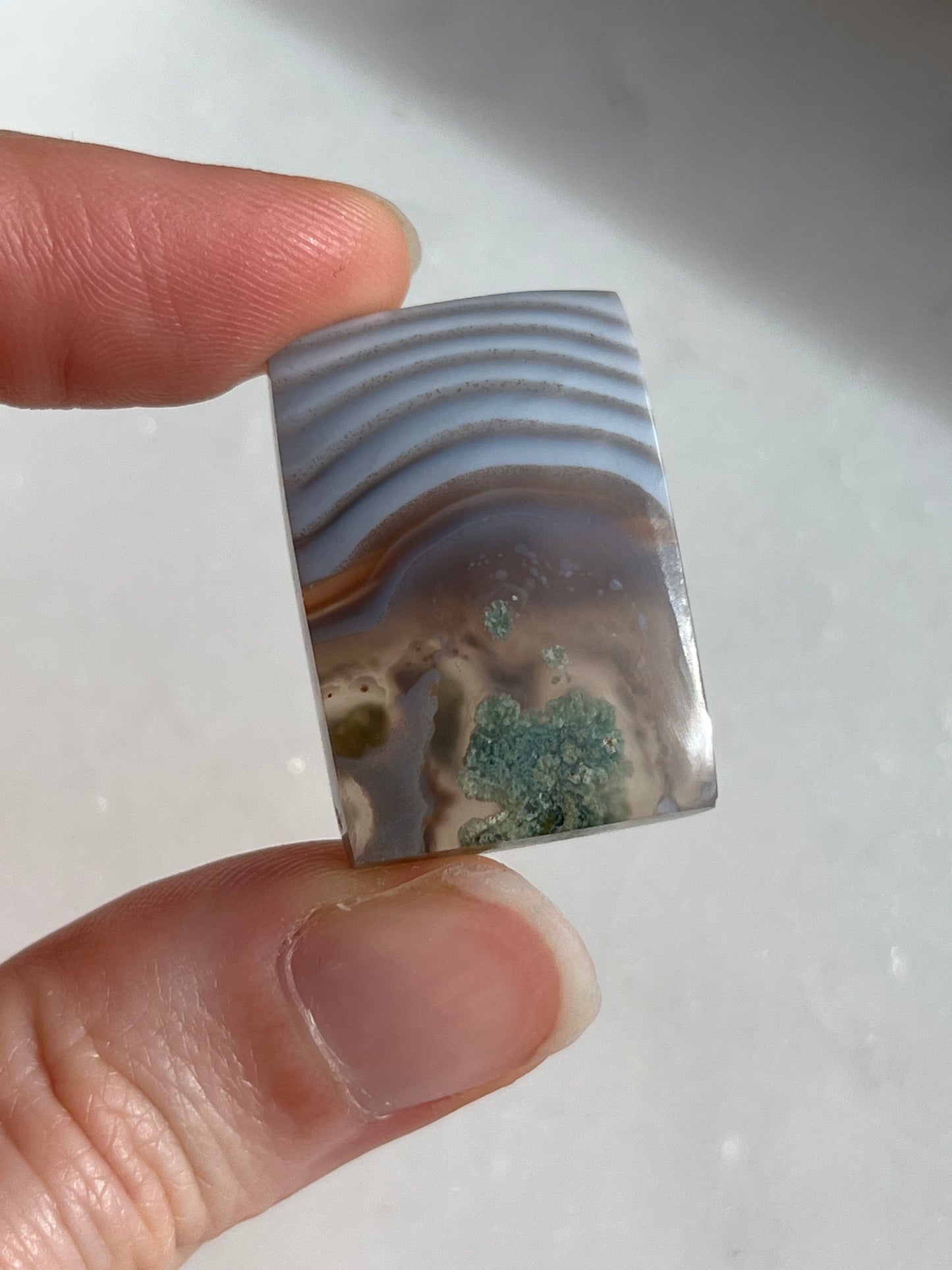 Danau Agate with Green Moss Rectangle Cabochon (You Choose)