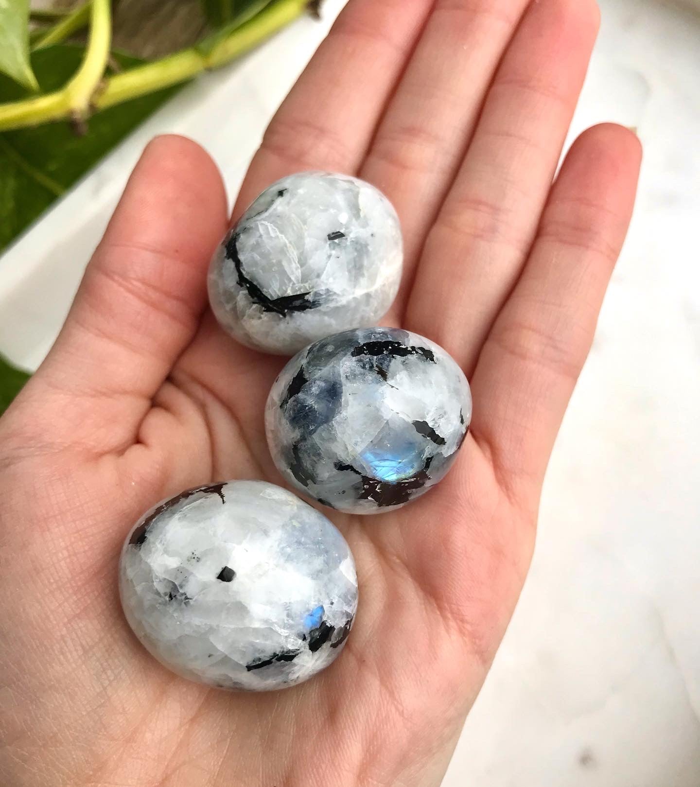 Rainbow Moonstone Large Tumbled Stone