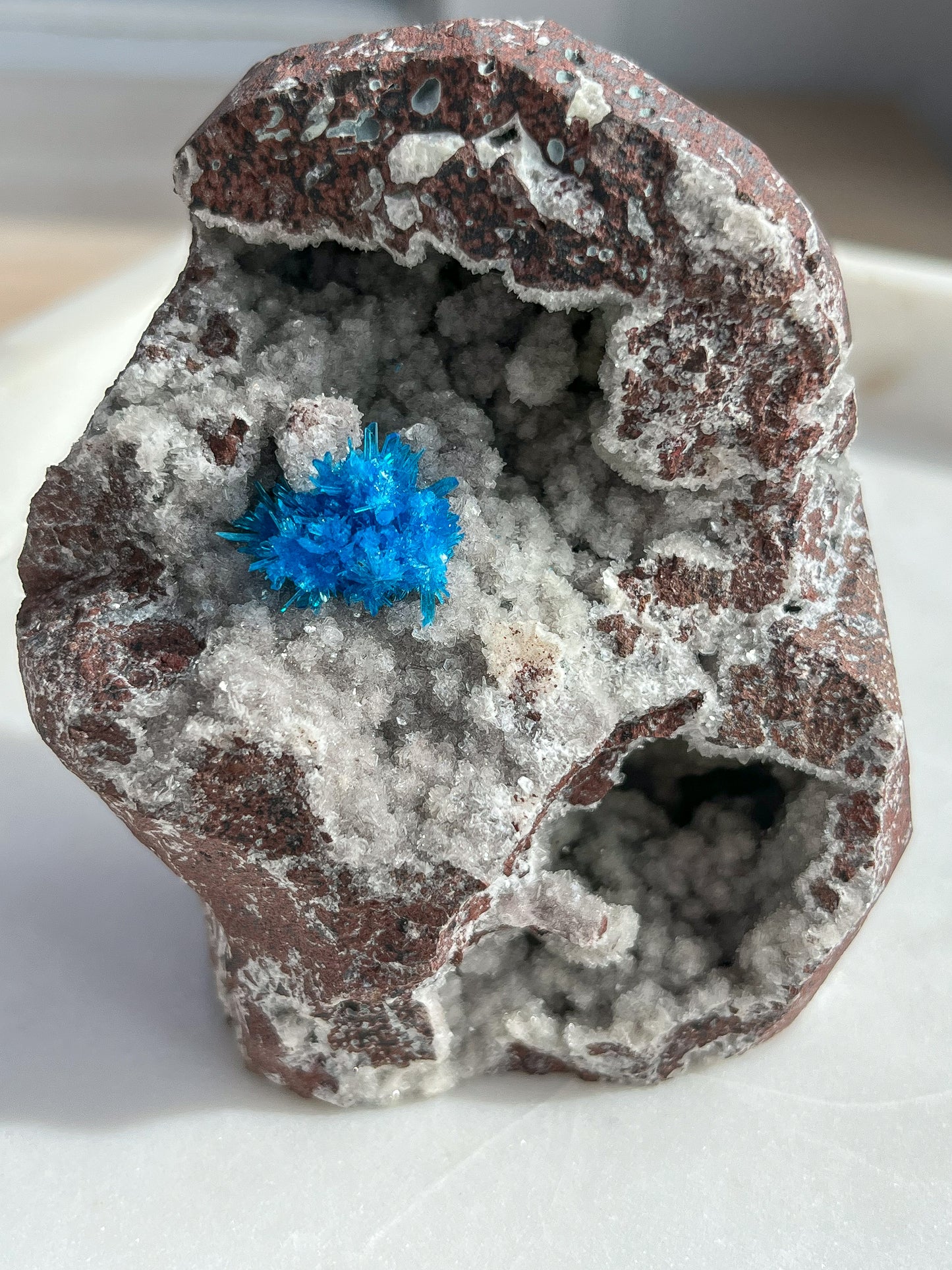 Pentagonite x Cavansite Specimen on Zeolite-Basalt Matrix #64