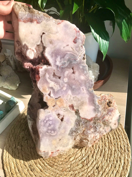 XL High Grade Pink Amethyst, Lavender Amethyst & Quartz Freeform Slab