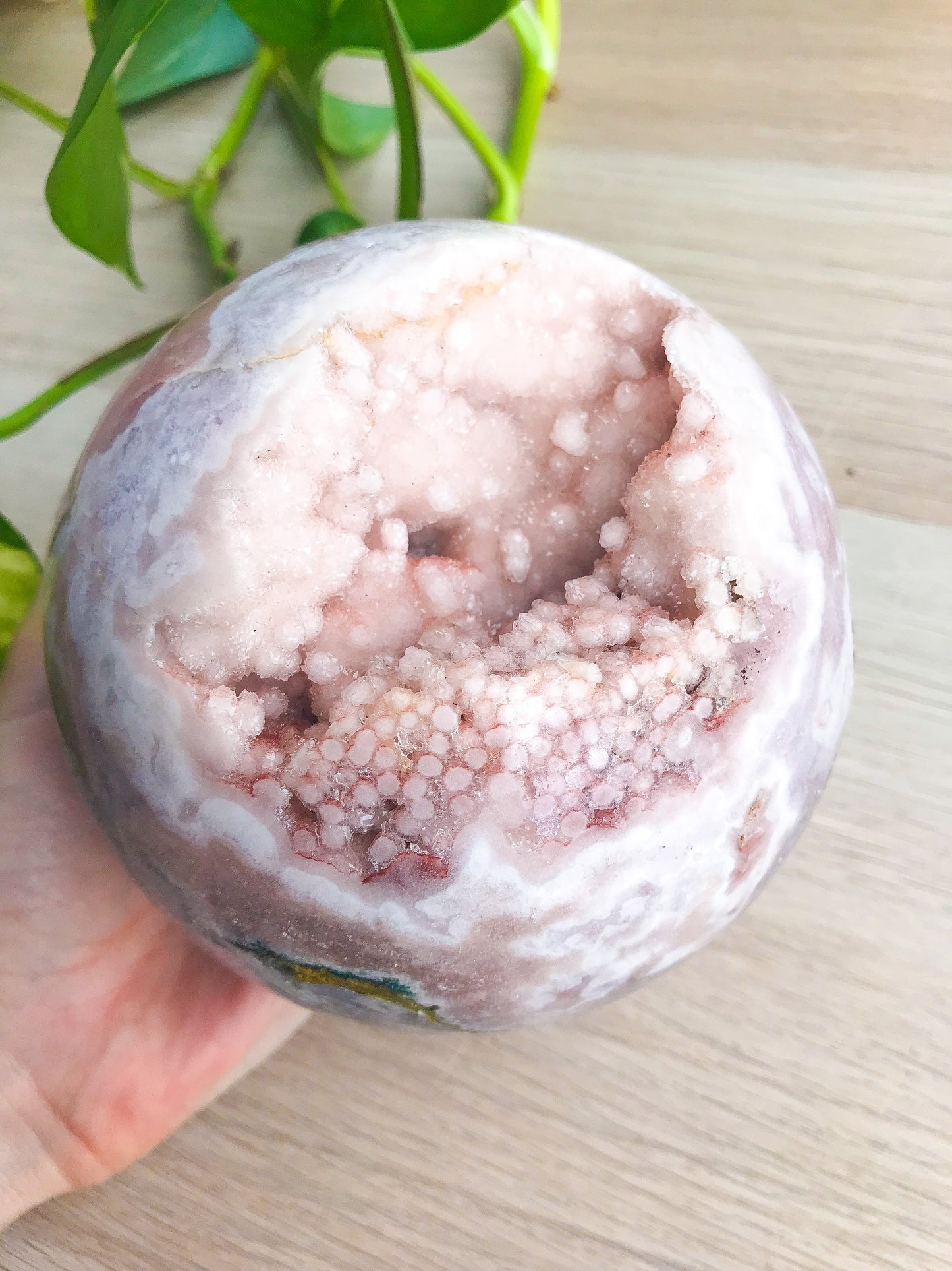 XL Sparkly Pink Amethyst Sphere w/ Lilac Amethyst & Orbicular Flower Patterning