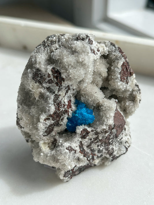 Cavansite Specimen on Heulandite-Basalt Matrix #42