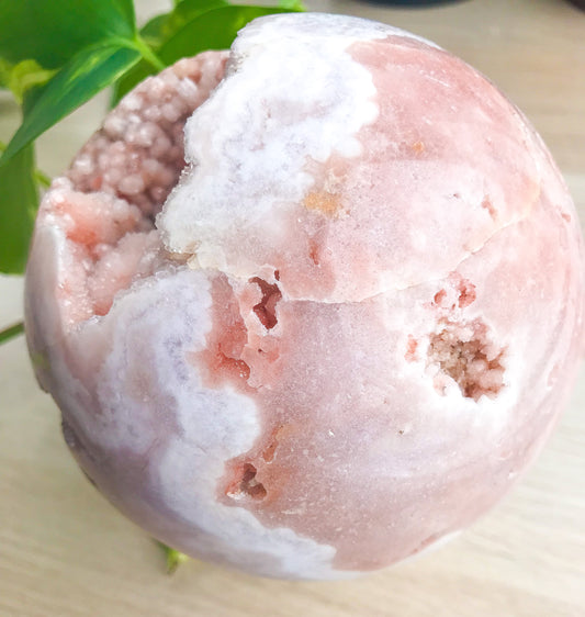 XL Sparkly Pink Amethyst Sphere w/ Lilac Amethyst & Orbicular Flower Patterning