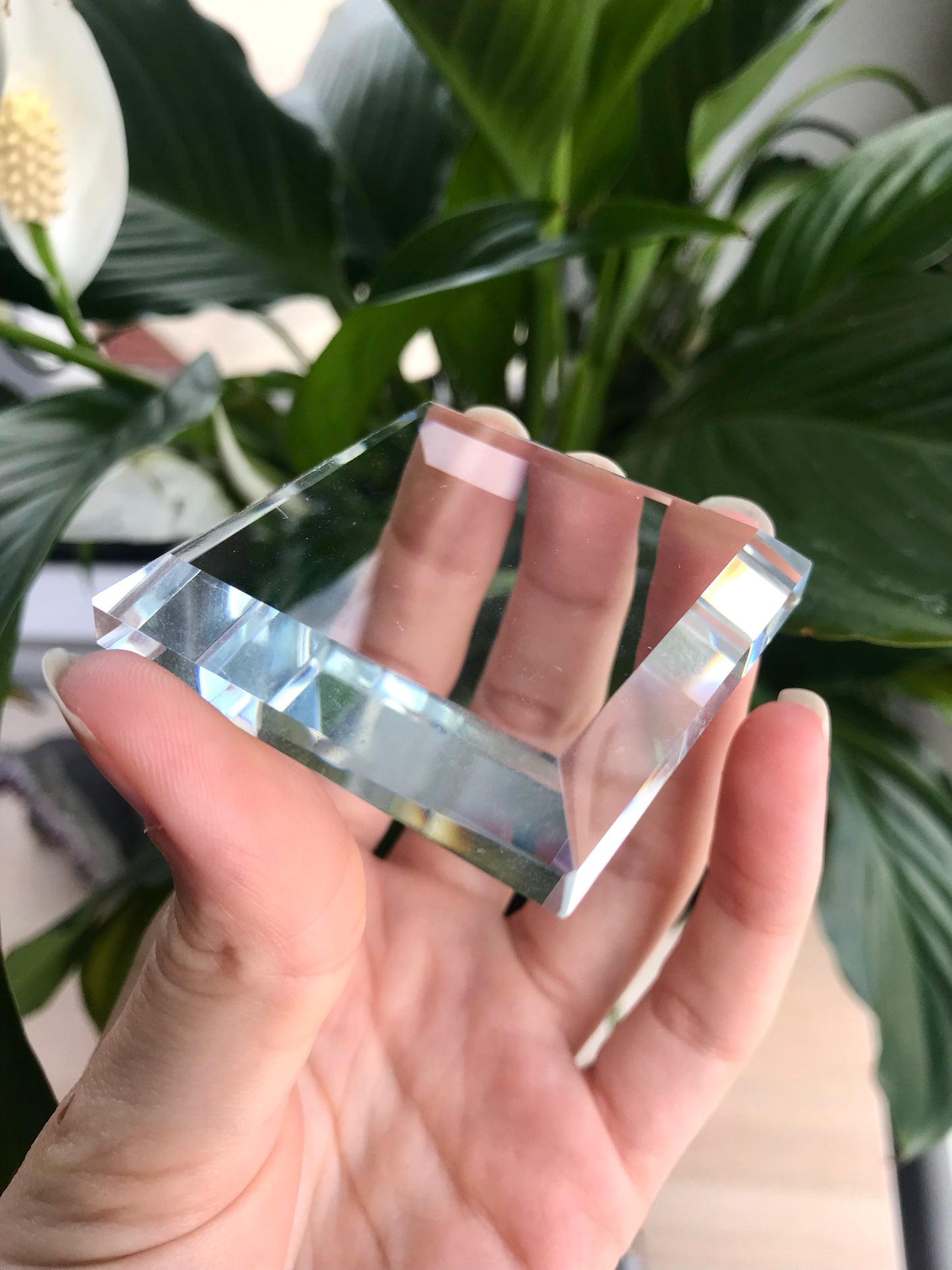 Beveled Edge Glass Specimen Stand (Small)