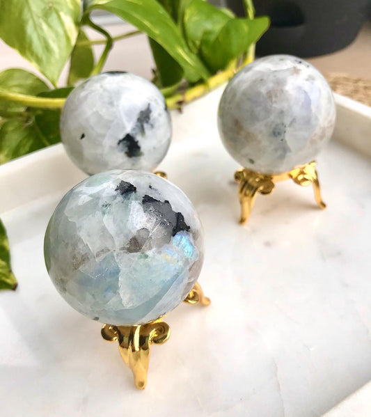 Rainbow Moonstone Sphere (Intuitively Chosen)